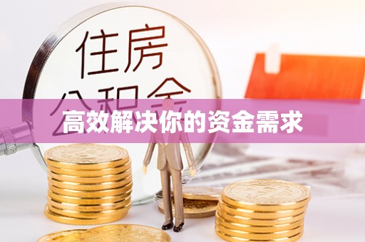 贵南高效解决你的资金需求