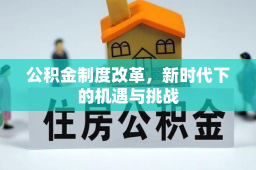 贵南公积金制度改革，新时代下的机遇与挑战